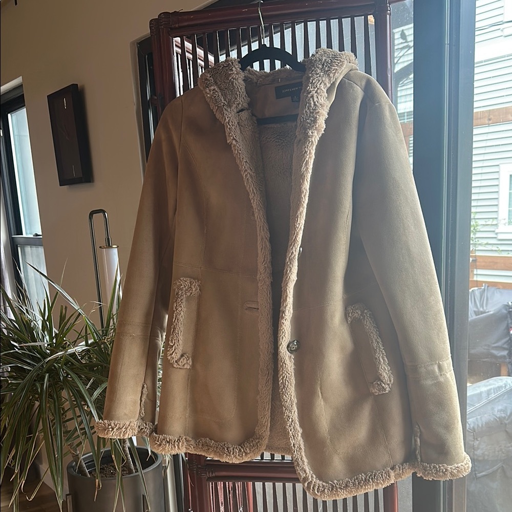 Women's Tan Faux Shearling Coat